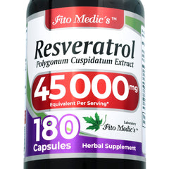 Bottle of FITO MEDIC'S Lab Resveratrol 450 mg 180 capsules front view