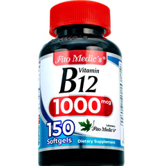 Close-up of Vitamin B12 1000 mcg softgel capsules