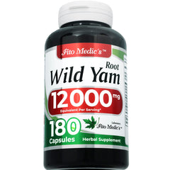 Back of bottle showing supplement facts for Wild Yam Root capsules