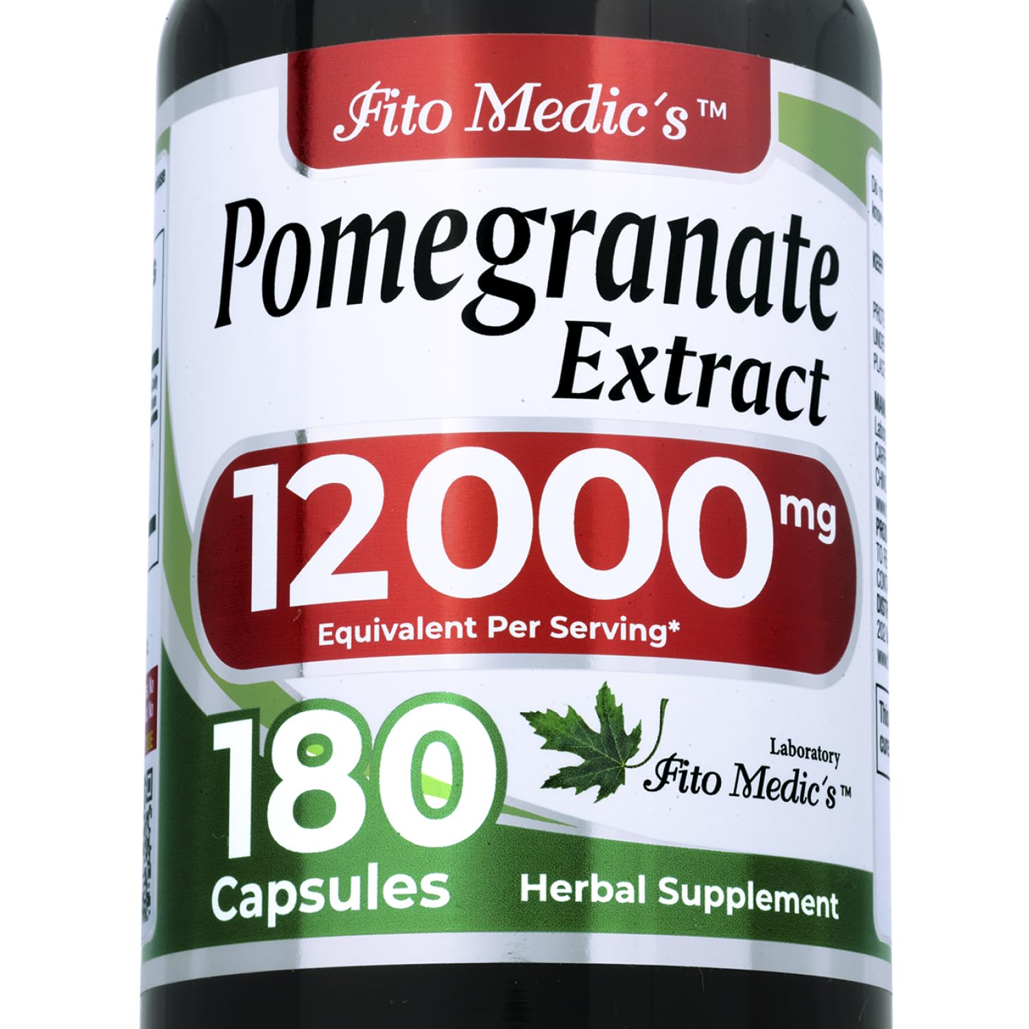 FITO MEDIC'S Pomegranate Extract bottle and 180 capsules