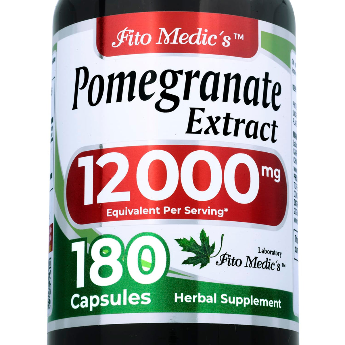 FITO MEDIC'S Pomegranate Extract bottle and 180 capsules