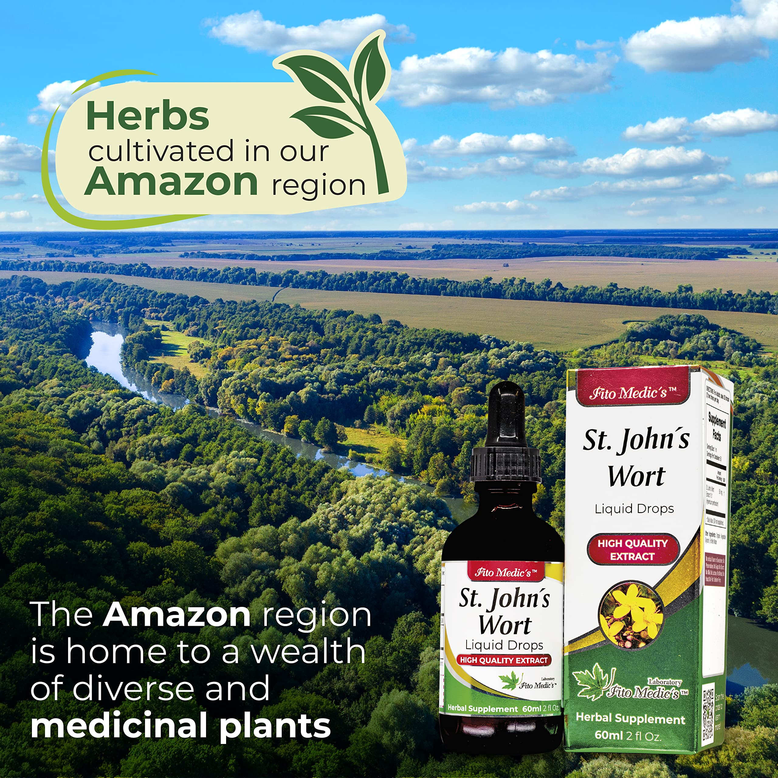 Front view of Fito Medic's St John's Wort tincture bottle