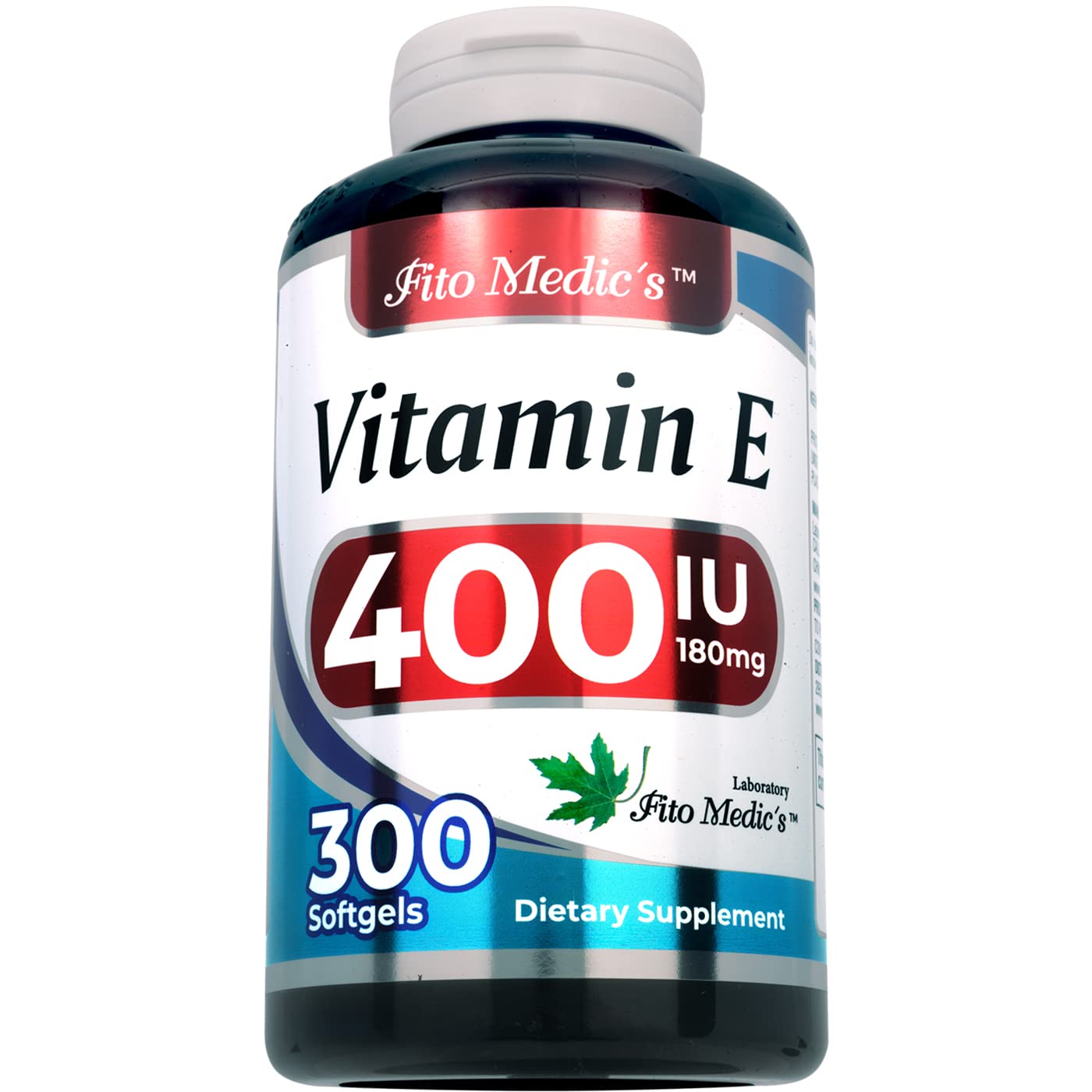 Bottle of FITO MEDIC'S Vitamin E 400 IU softgels