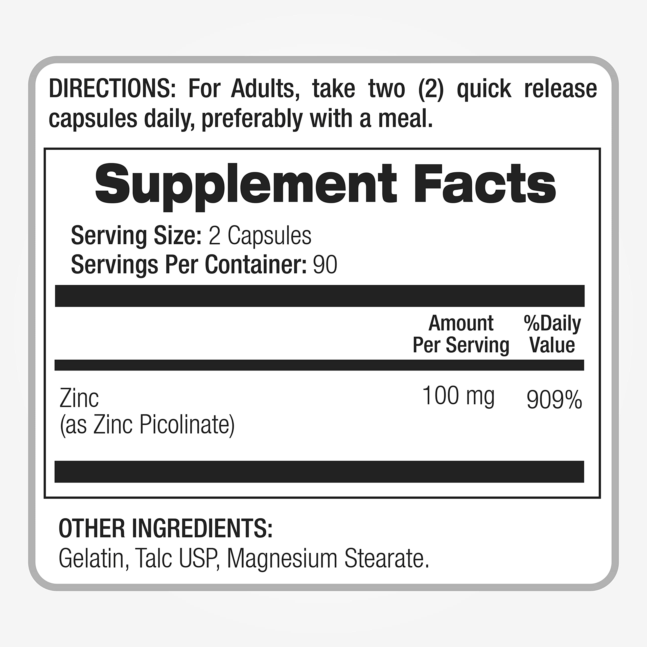 Packaging view of Fito Medic’s Zinc Picolinate
