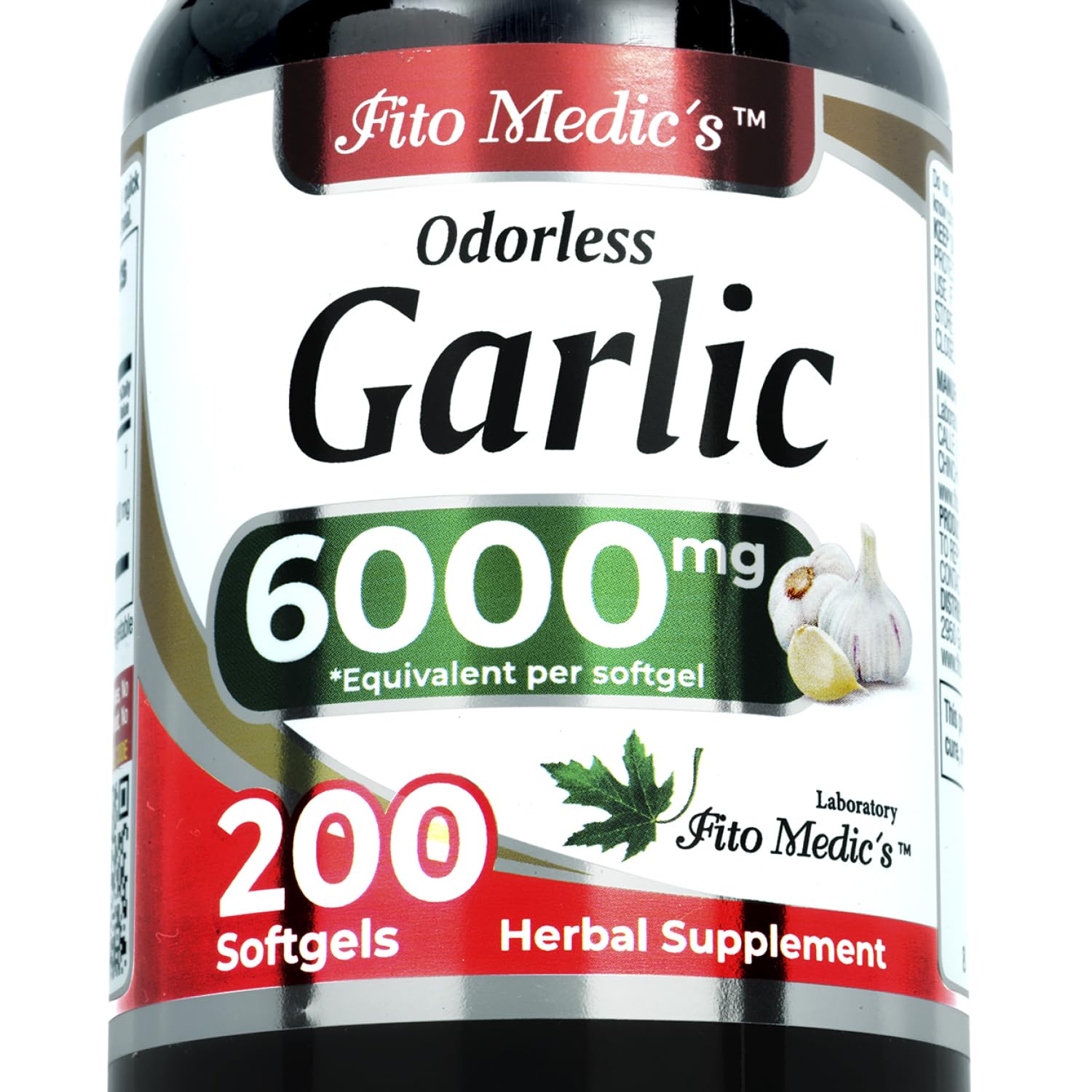 FITO MEDIC'S Lab Garlic Odorless Softgel bottle - 200 count