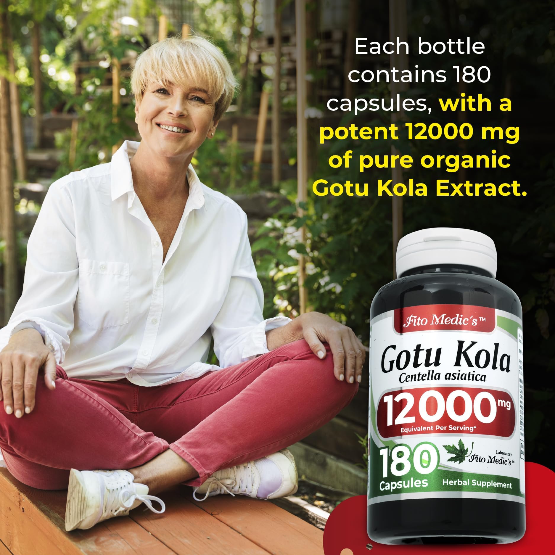 180-count Gotu Kola capsules label