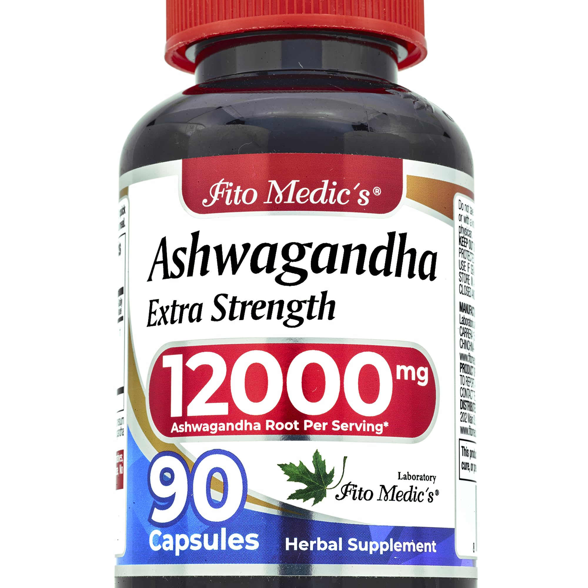 Front view of FITO MEDIC'S Lab Ashwagandha 90-capsule bottle