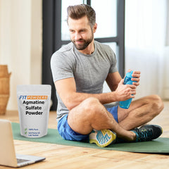 Nutrition label on FitPowders Agmatine Sulfate Powder bottle