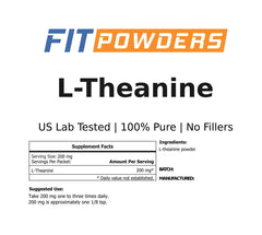 Nutrition label and ingredients of L-Theanine powder