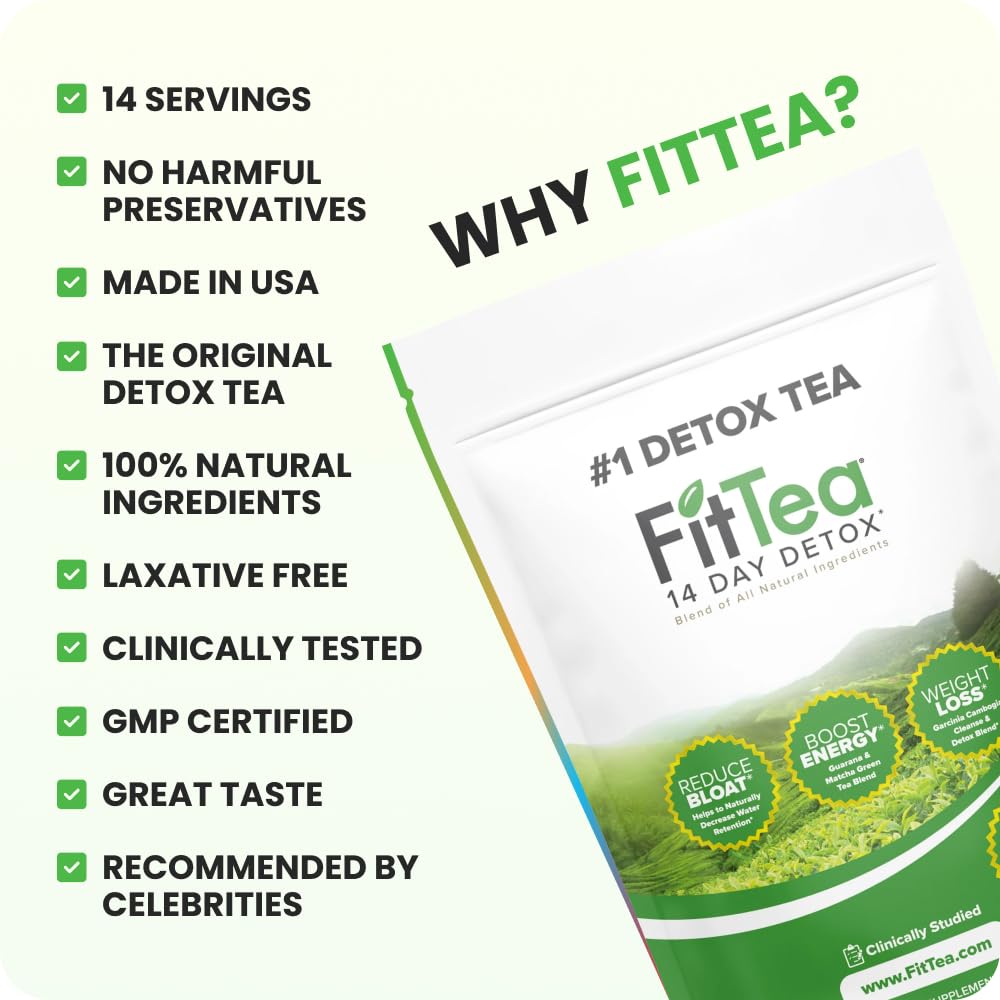 FitTea The Original tea sachets close-up highlighting natural ingredients.