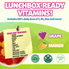 Snack pack showing five gummies per day