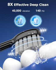 Toothbrush with 5 speeds and 3 cleaning modes