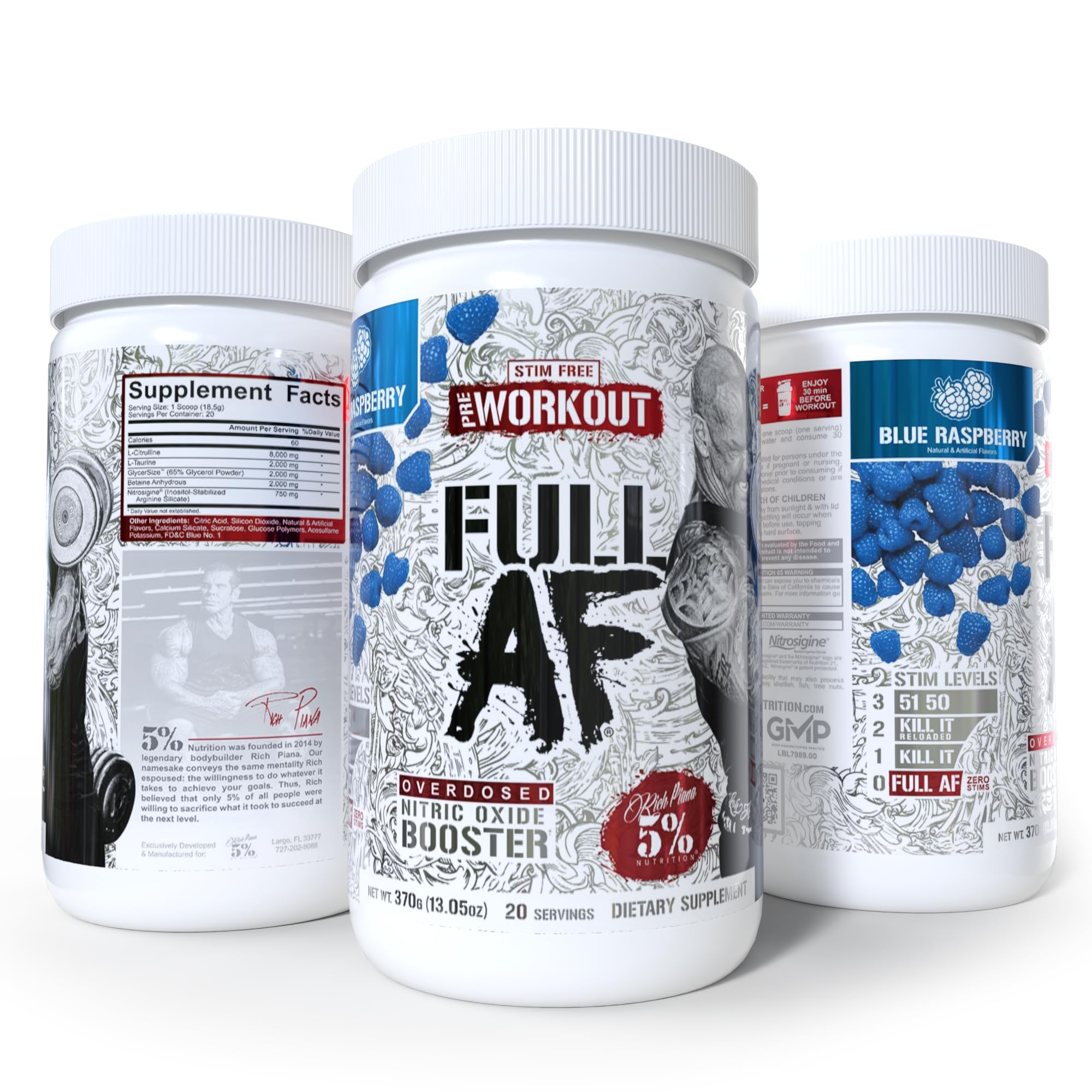 FivePercent Nutrition FullAF bottle closeup label communicates premium quality