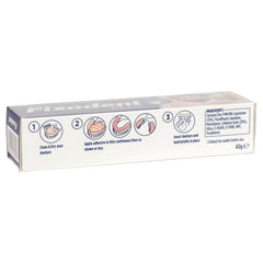 Long-lasting denture adhesive in action
