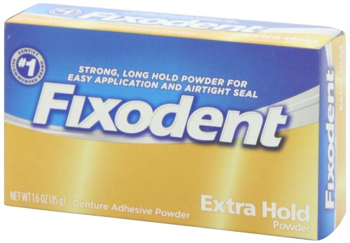 Full and partial dentures with Fixodent denture adhesive