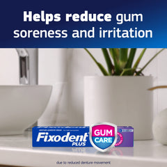 Gum care benefits reducing gum soreness with Fixodent Plus