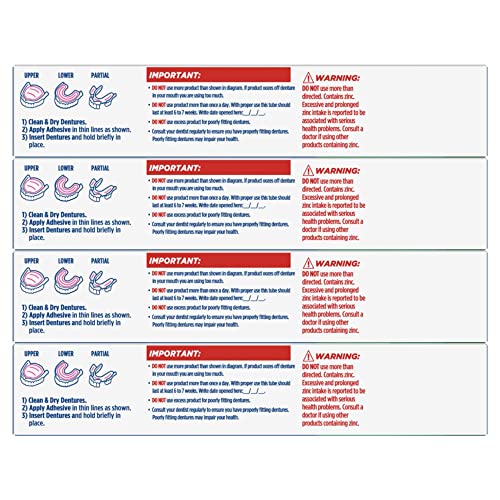 Pack contents: four 2.0oz tubes of Fixodent Plus Scope