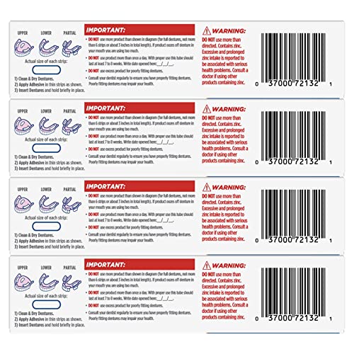 Education insert with Fixodent Pure Strength product details.