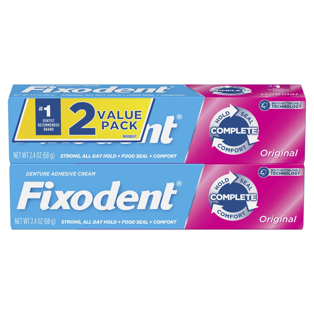 Two Fixodent Complete Original 2.4 oz denture adhesive tubes – image 2