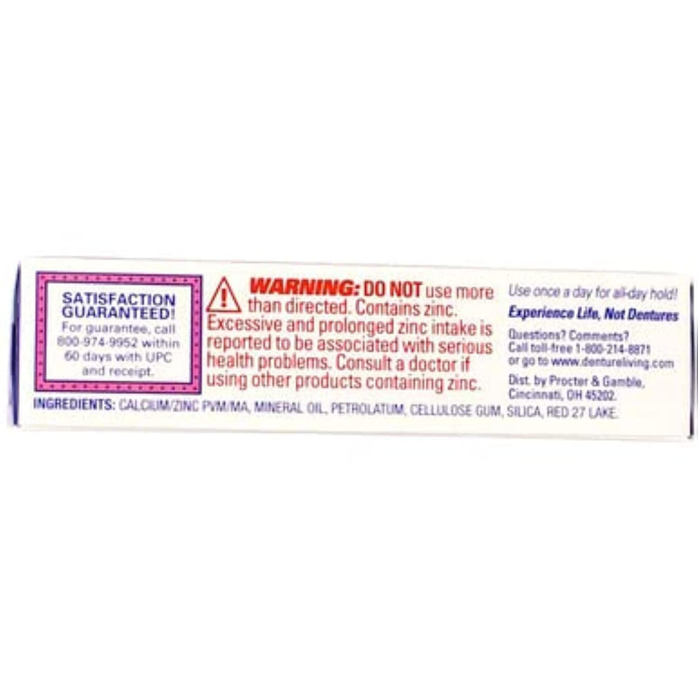 Illustration of secure denture hold with Fixodent Original adhesive