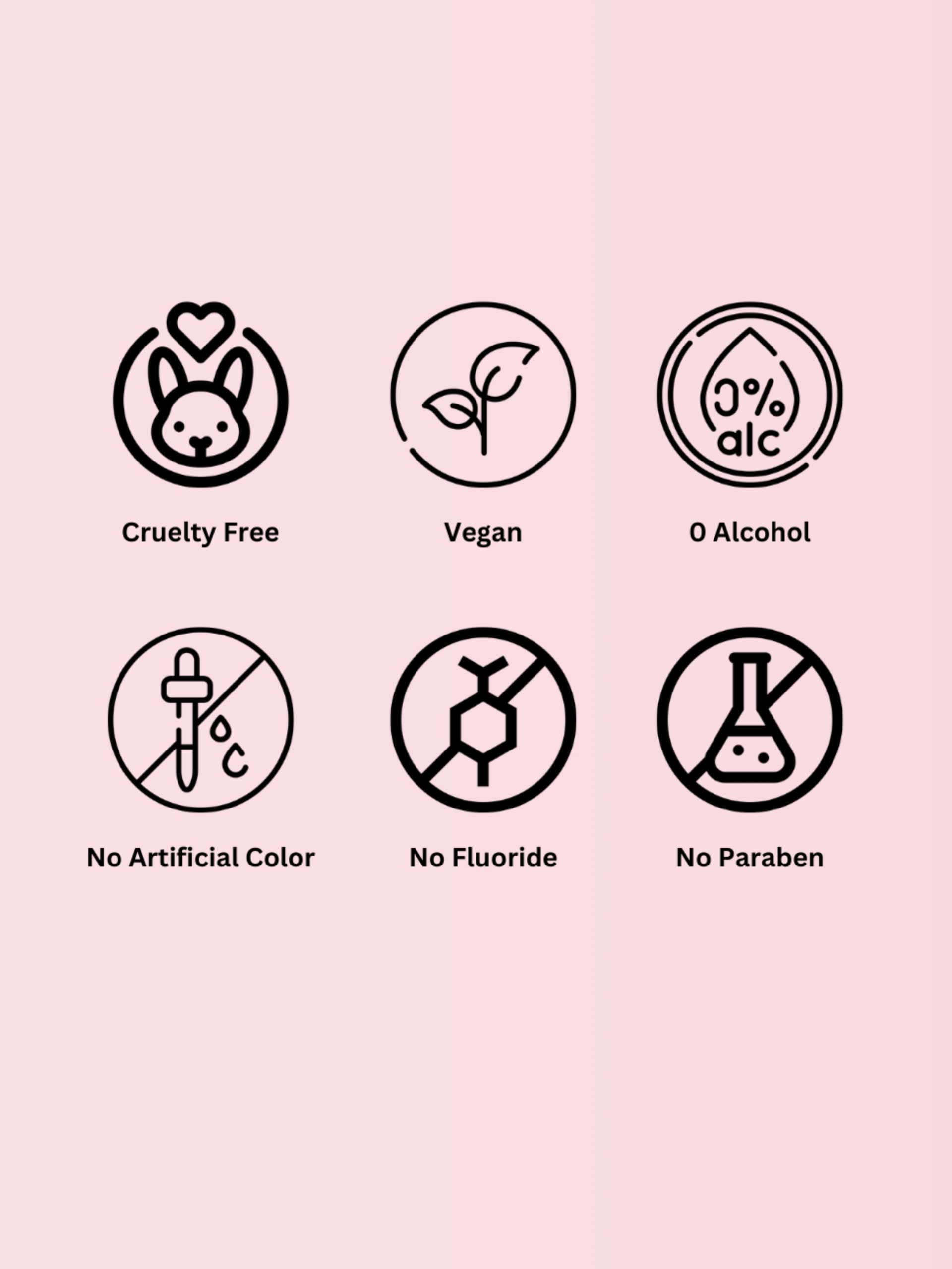 Ingredient highlights: alcohol-free, fluoride-free, SLS-free