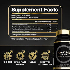 Vegan, gluten-free Flawless for Men packaging