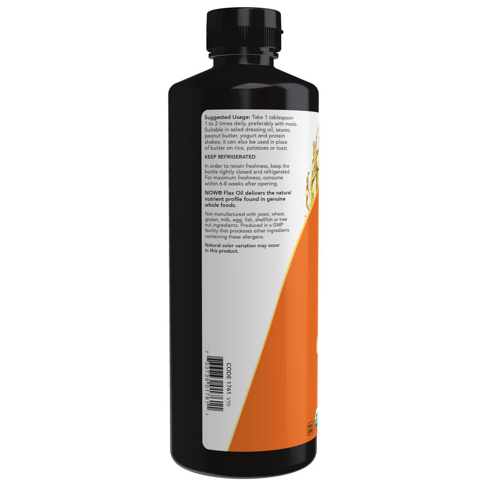 Unrefined flax seed oil from organic flax seeds