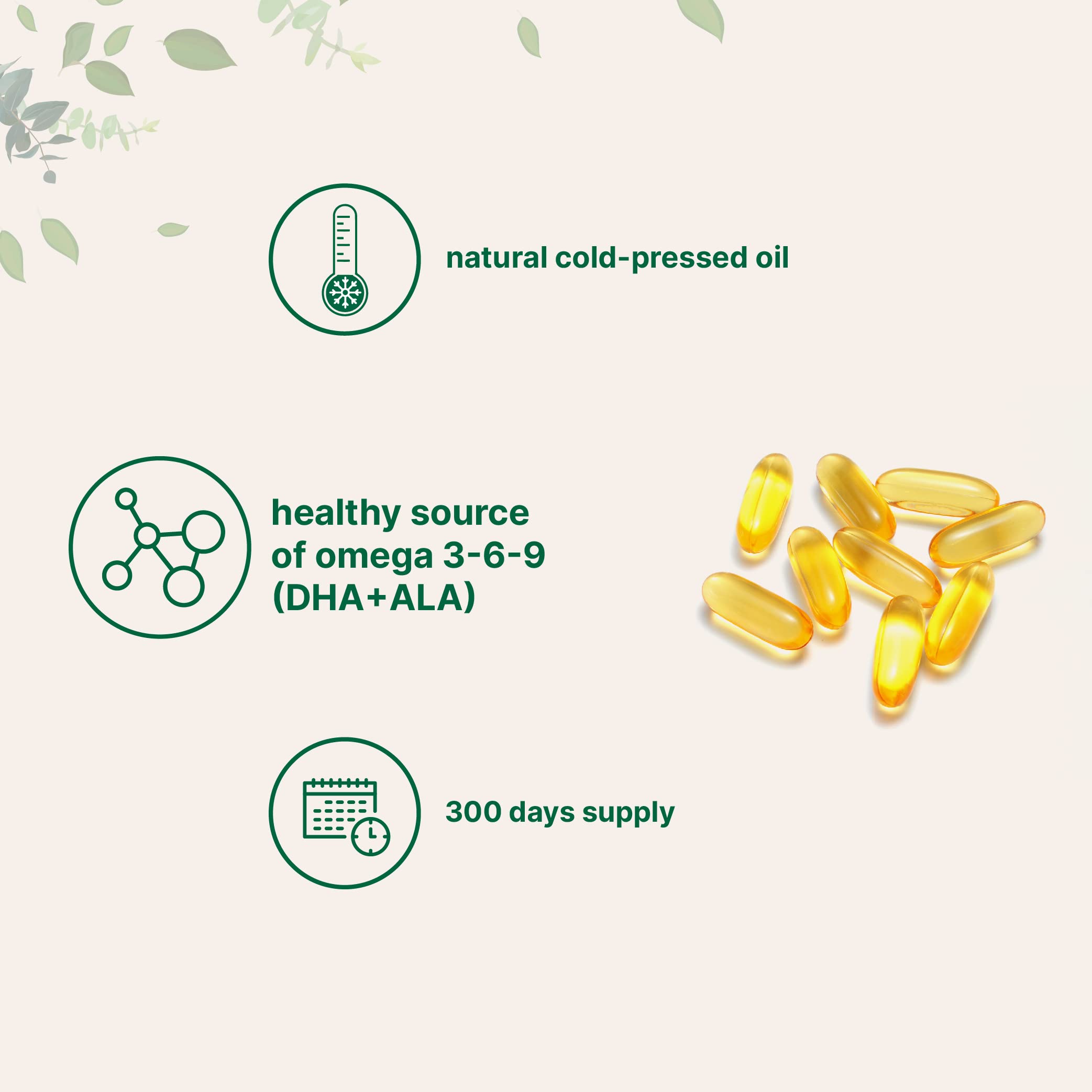 Nutrients and ingredients on flaxseed oil supplement label