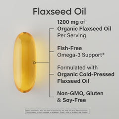 Flaxseed Oil Softgels 1242mg label and dosage