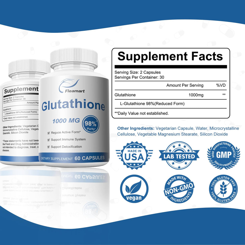 Fleamart Glutathione packaging with bottle and box