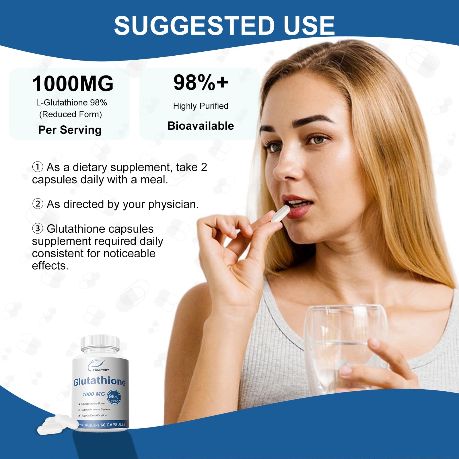 Label indicating Made in USA and dosage information