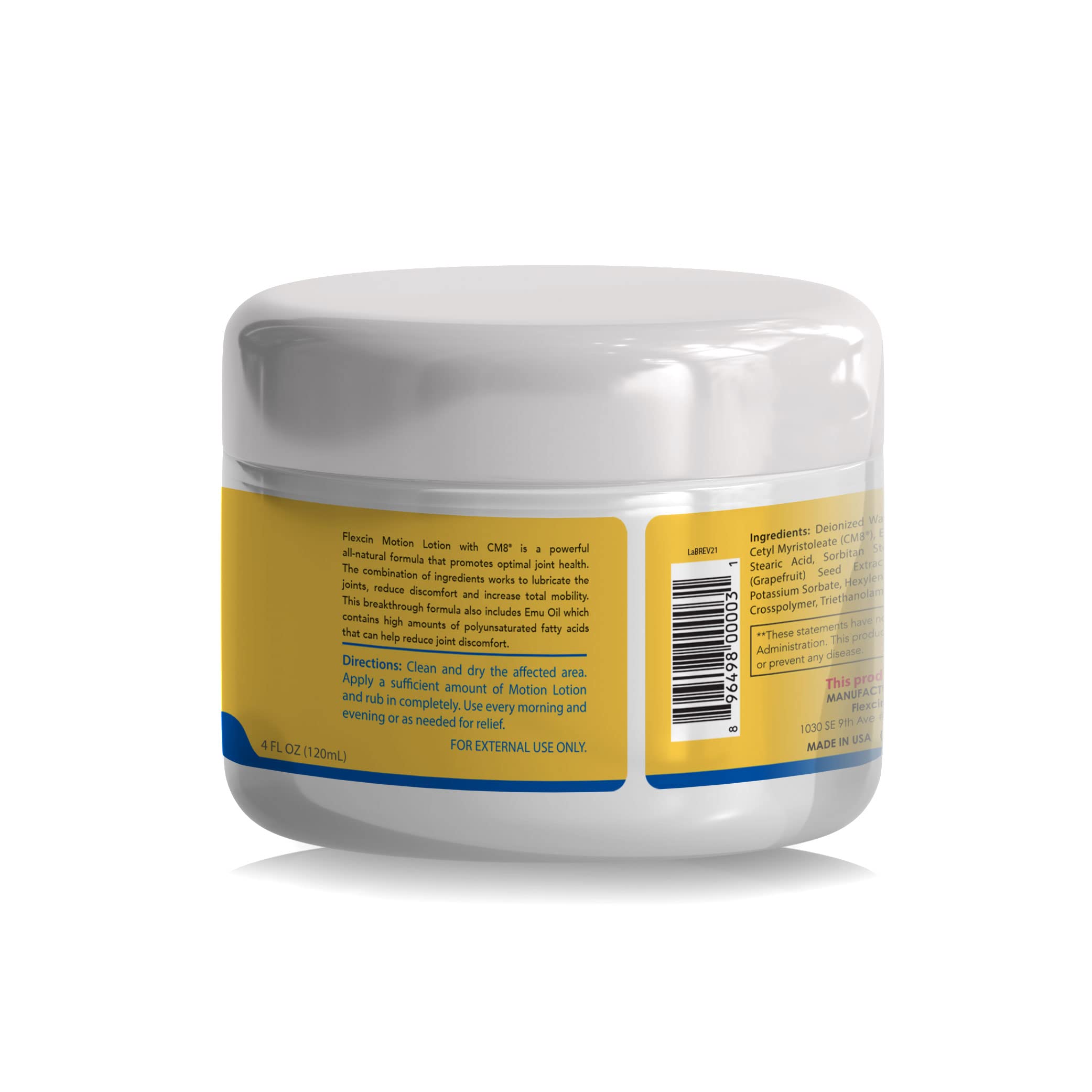 Three 4 oz jars of Flexcin CM8 Motion Lotion in a pack