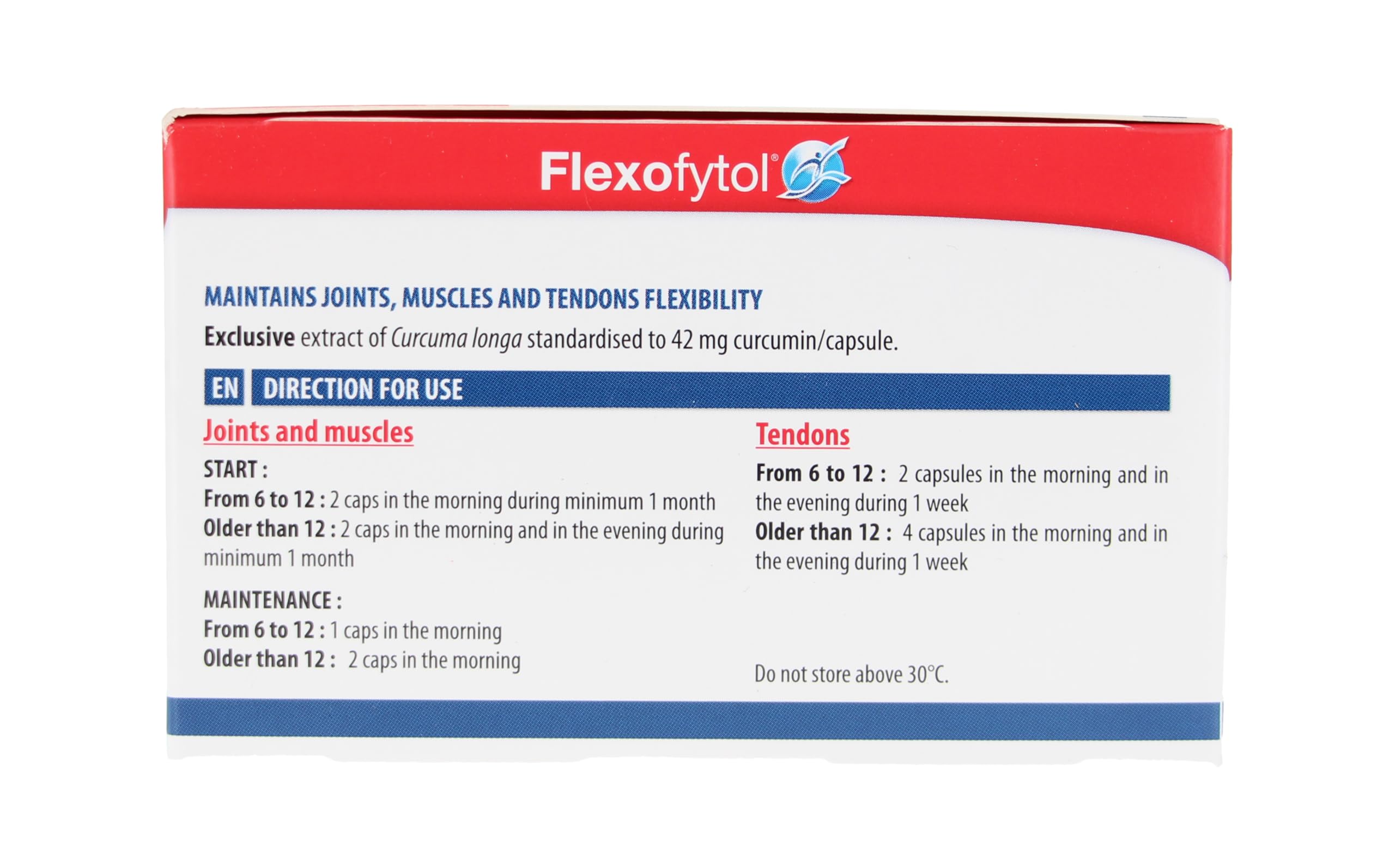 Flexofytol 180-capsule packaging label