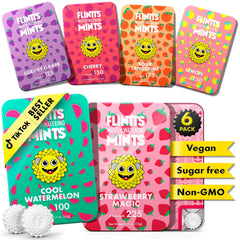Front view of Flintts Mints Fruit Troop package