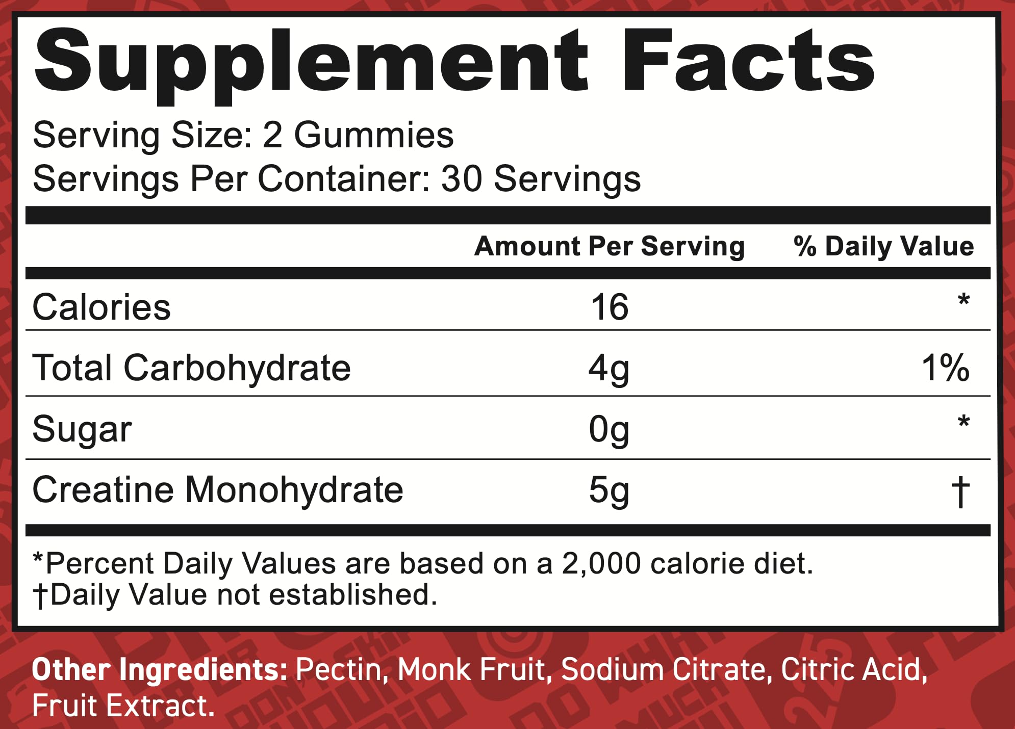 Two Creatine Monohydrate gummies shown beside a glass of water