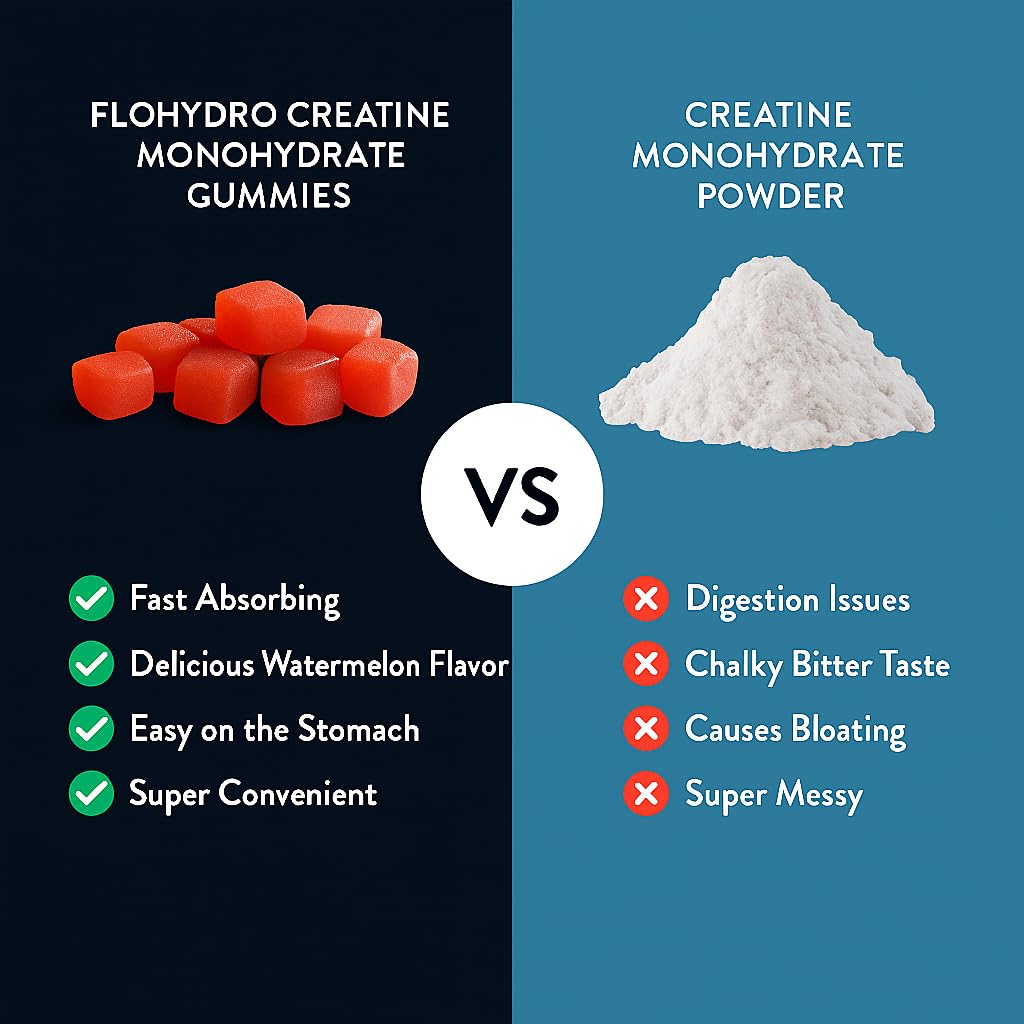 Clean ingredient list on FloHydro Creatine Gummies packaging