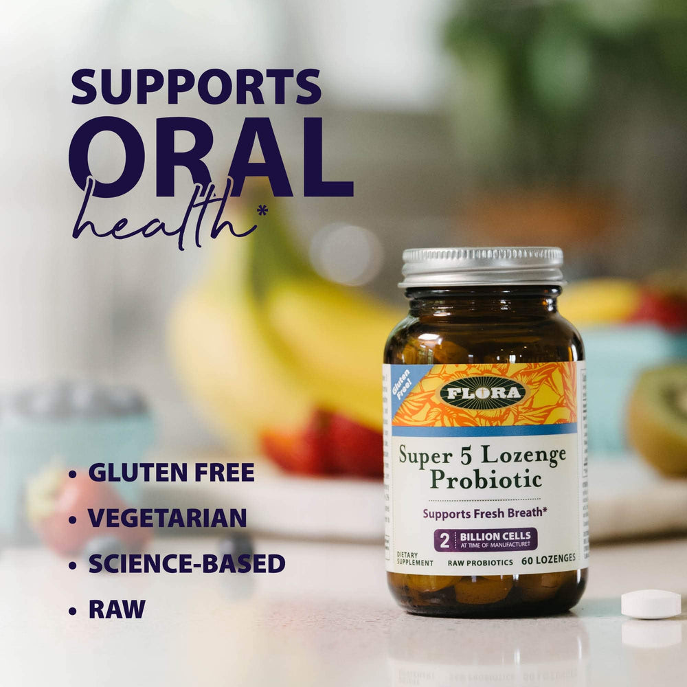 Graphic illustrating five strains with 2B CFU per lozenge
