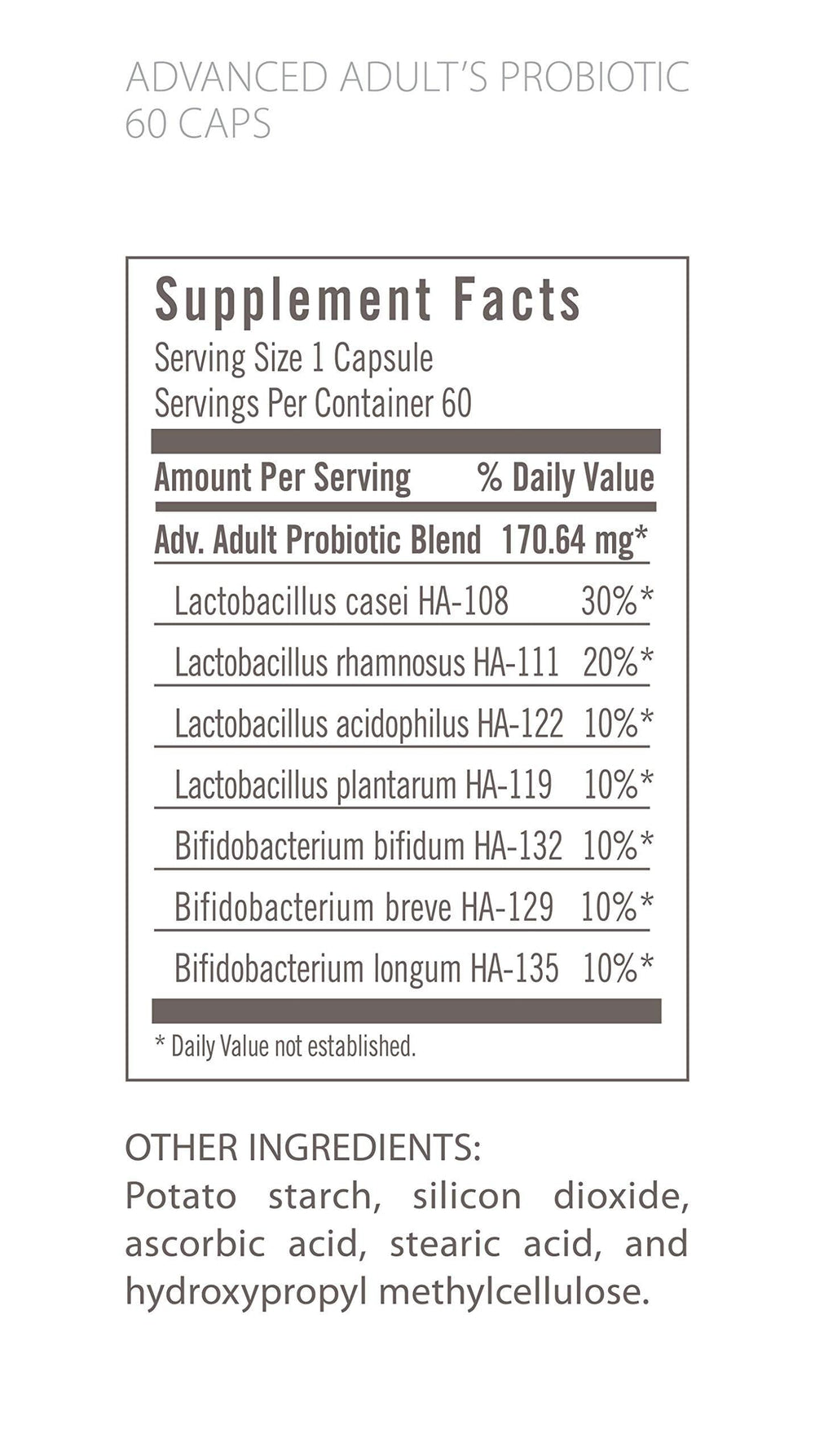 Graphic showing 7 senior-specific probiotic strains for adults 55 and over