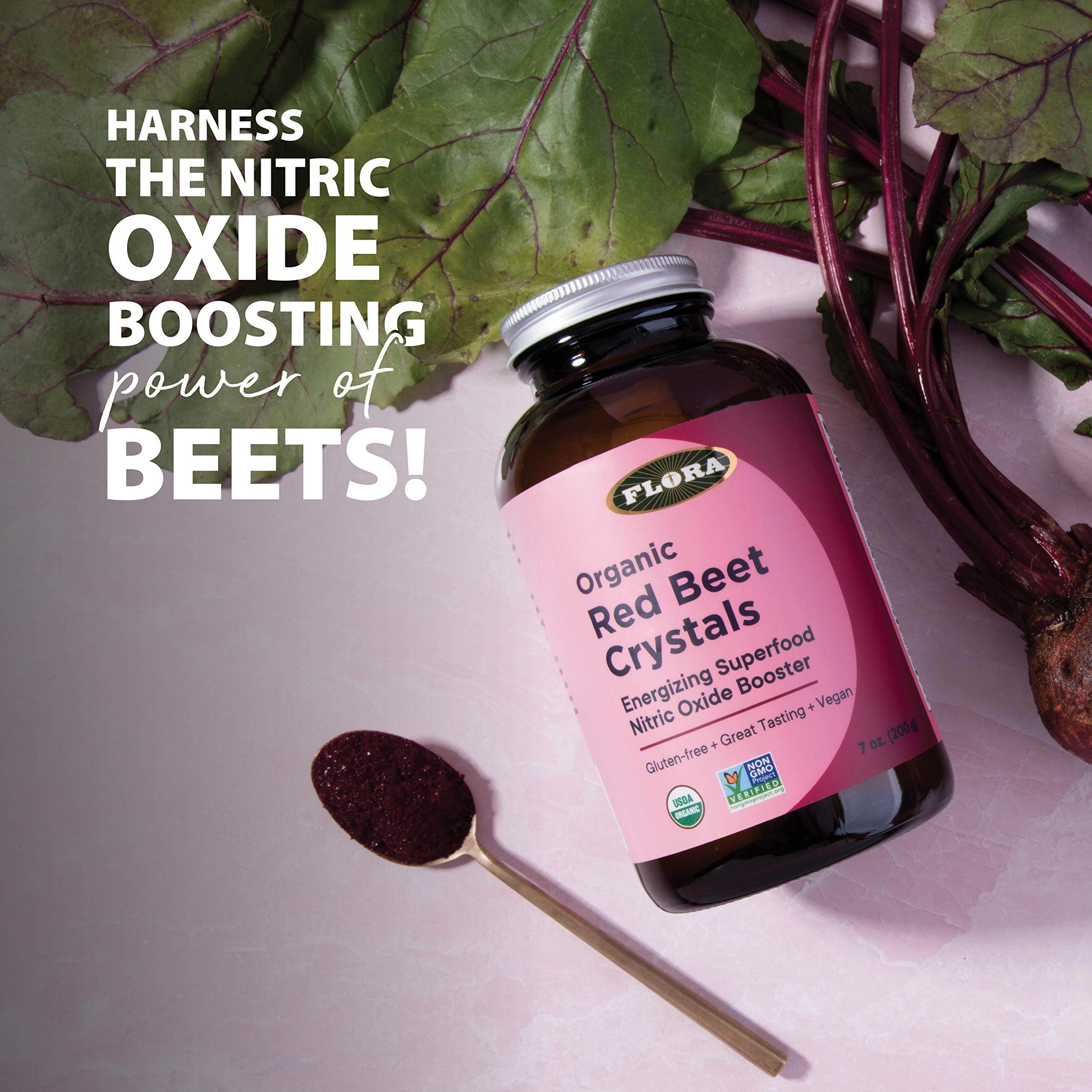 Beet crystals in smoothie with vegan gluten-free attributes