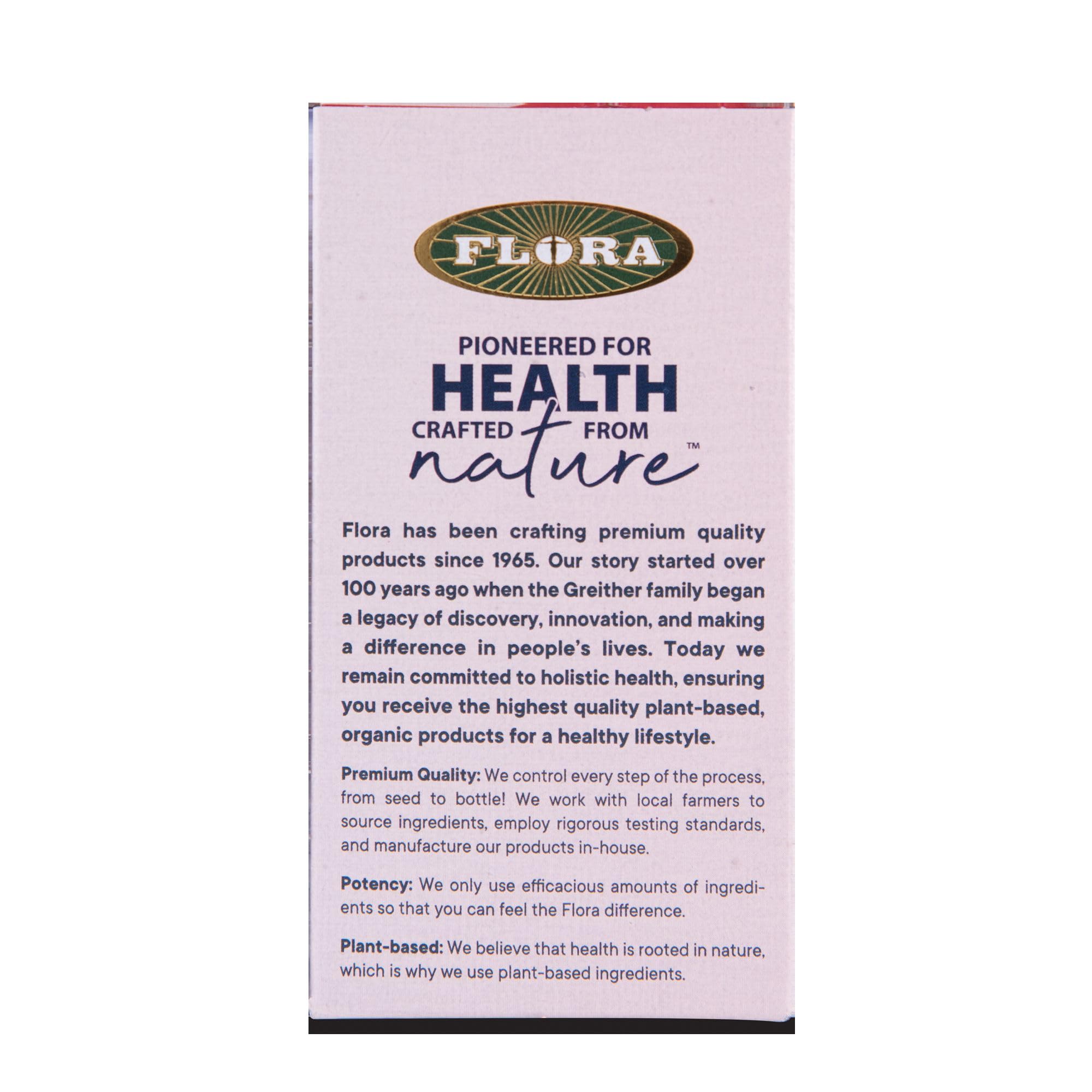 Flora Ferritin+ packaging and bottle on natural background
