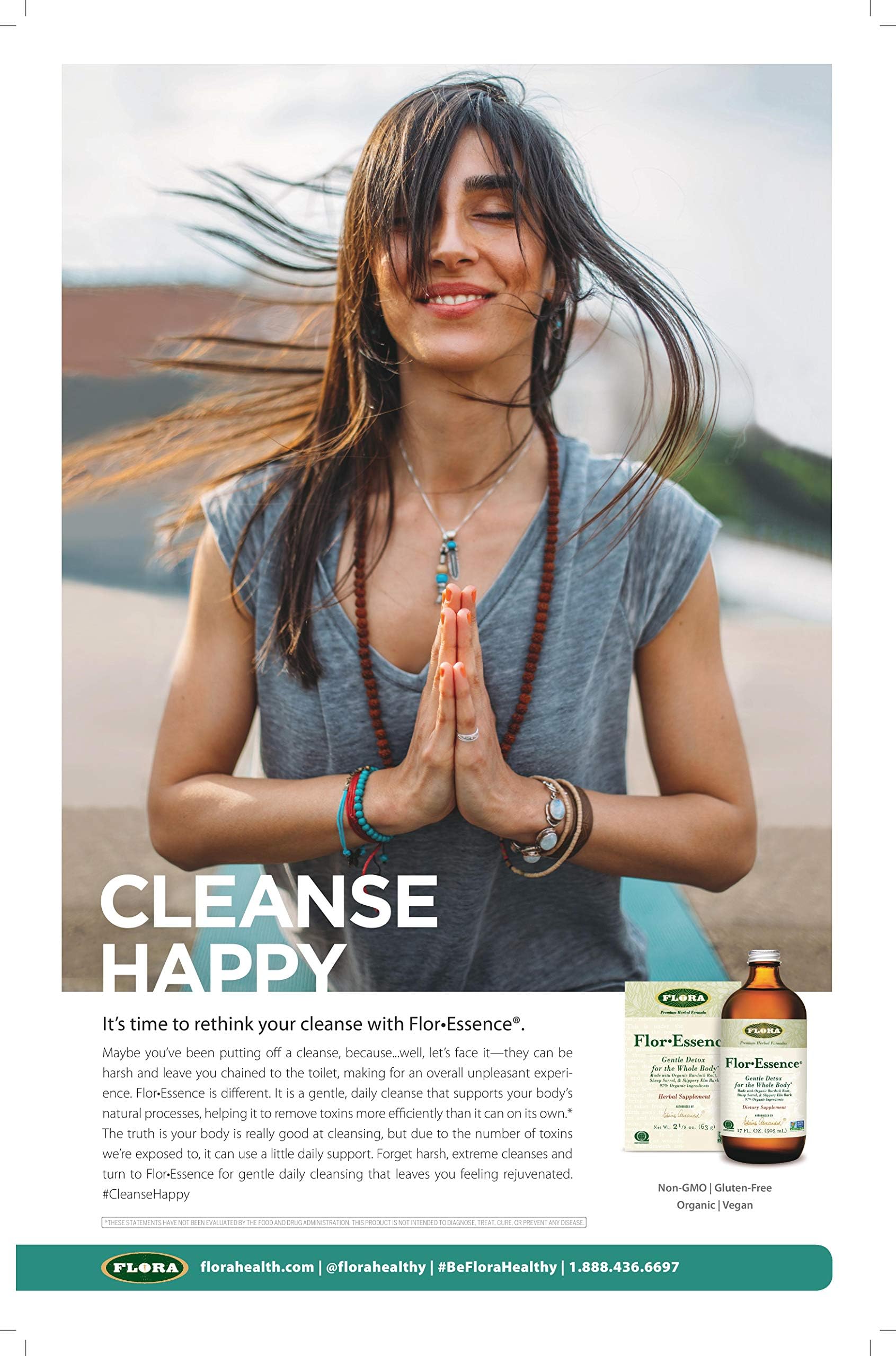 Flora FlorEssence glass bottle storage keeps herbs fresh for safe gentle daily cleansing