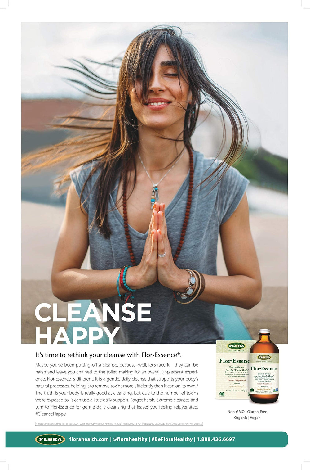 Flora FlorEssence glass bottle storage keeps herbs fresh for safe gentle daily cleansing