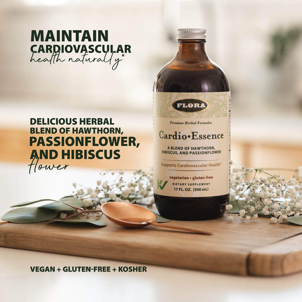 Hawthorn blossoms and leaves shown as ingredients