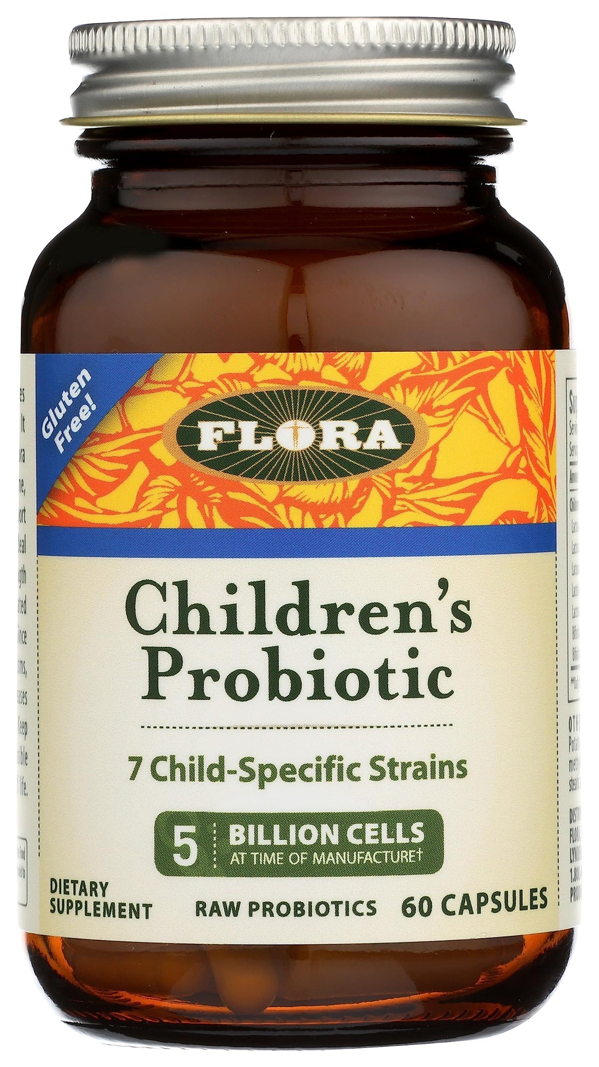 Flora Probiotic for Kids bottle featuring seven child-specific strains