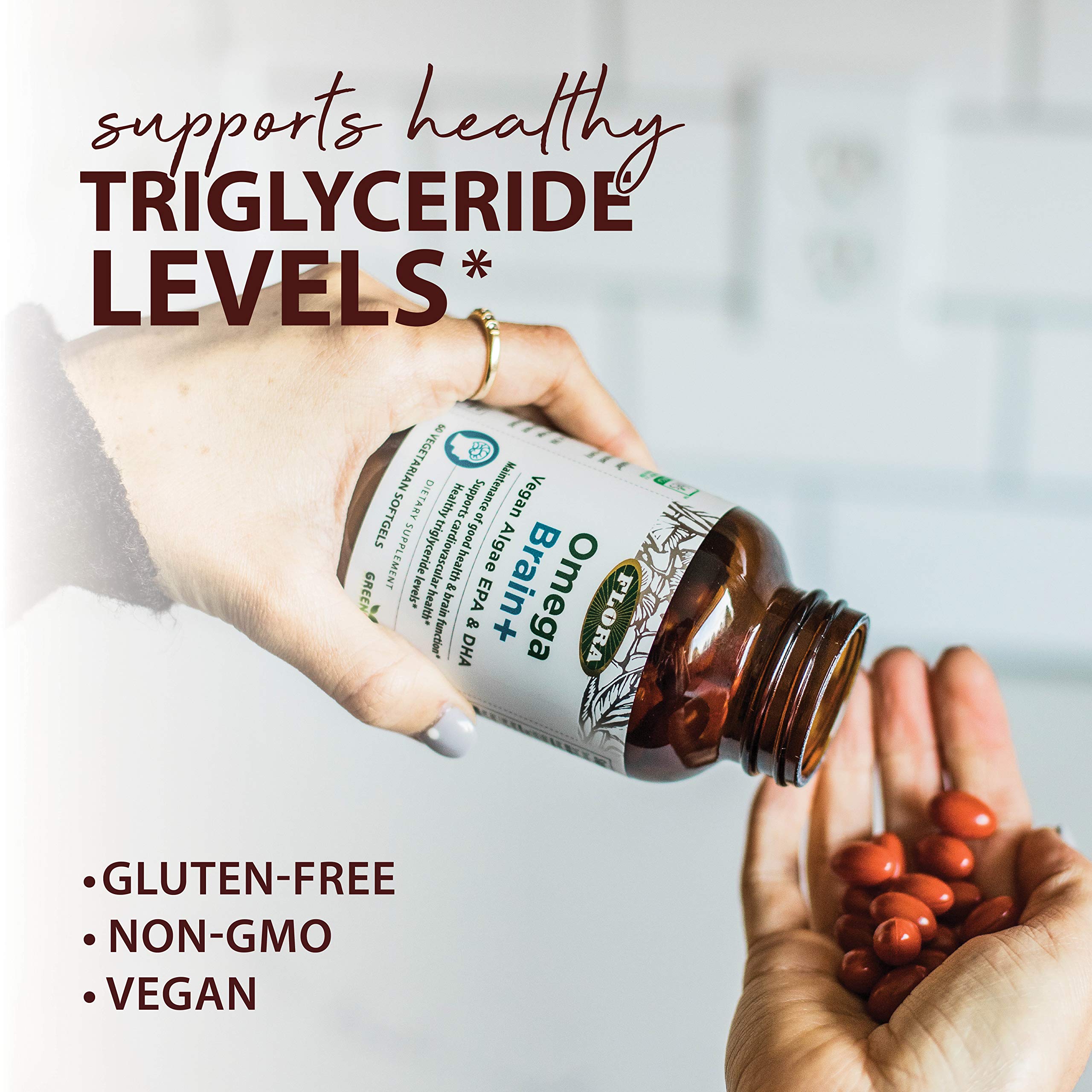 Sustainably sourced algae DHA/EPA softgels for brain and heart health