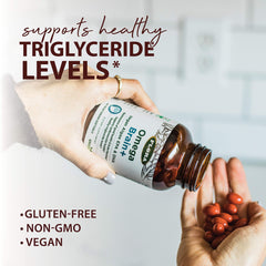 Sustainably sourced algae DHA/EPA softgels for brain and heart health