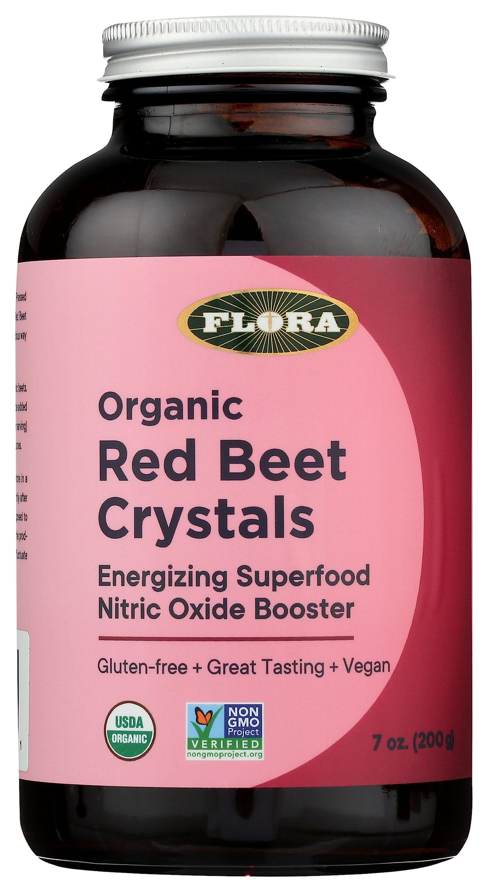 Jar of Flora Organic Red Beet Crystals 7 oz