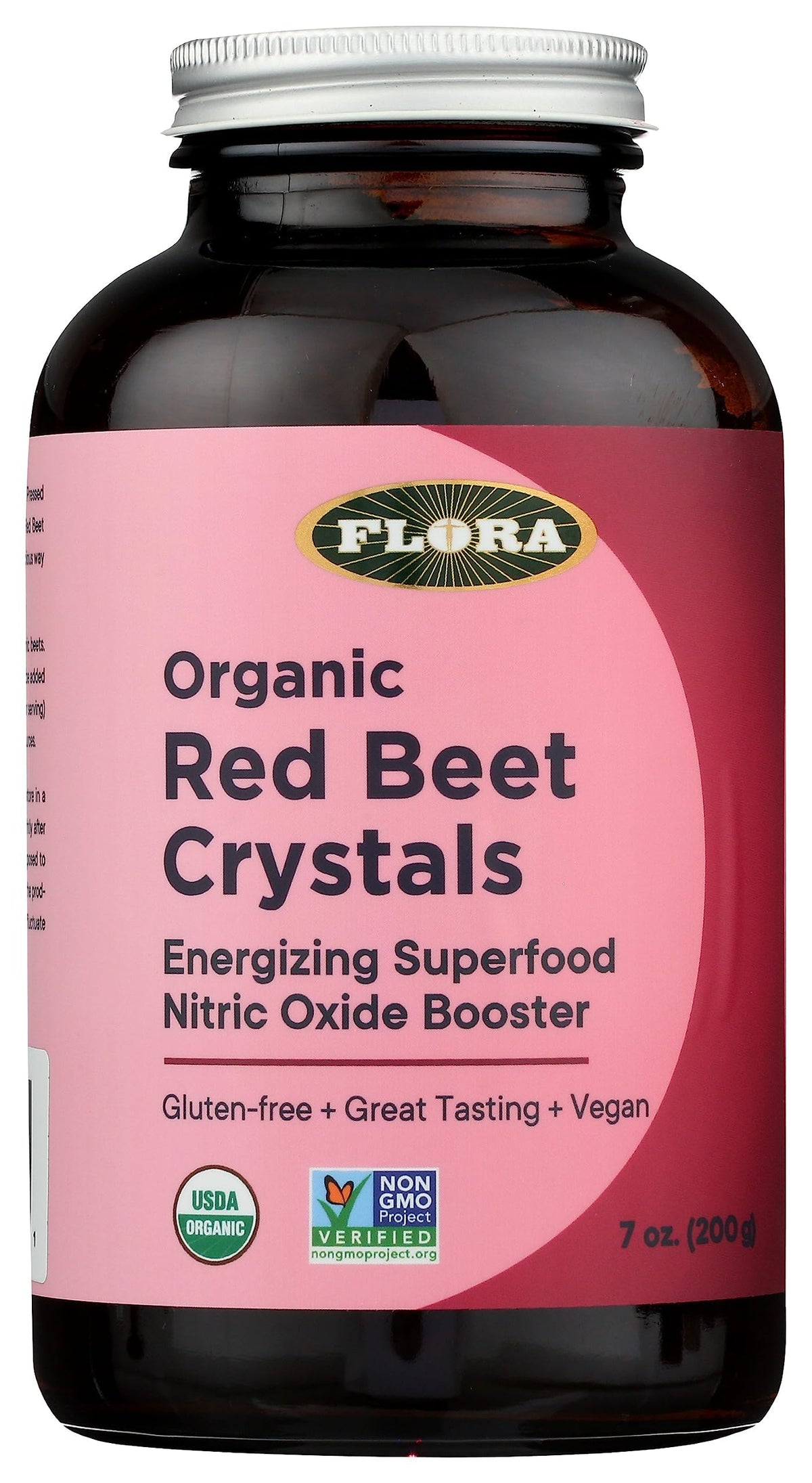 Jar of Flora Organic Red Beet Crystals 7 oz