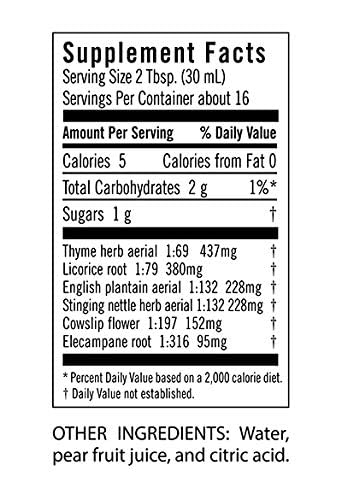 Herbal ingredients thyme, licorice root, and elecampane in Respir-Essence