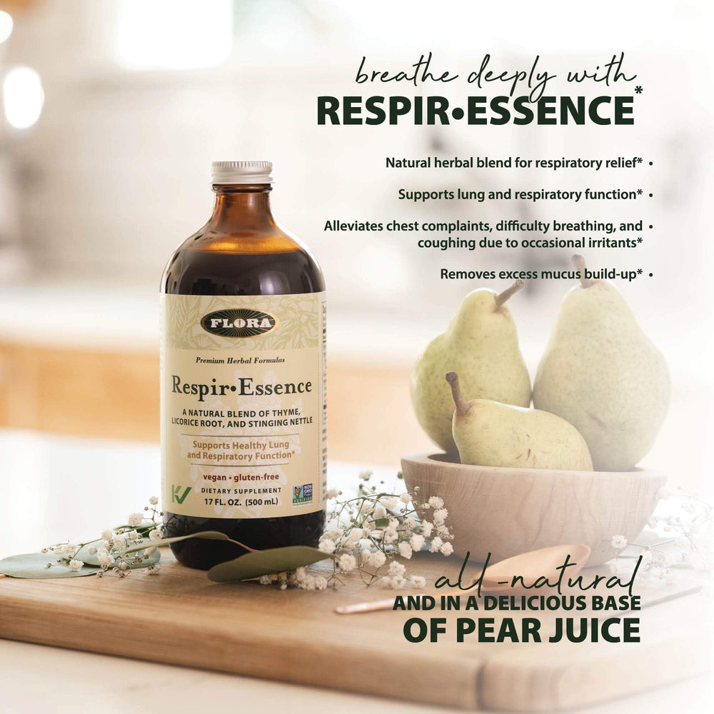 Vegan, non-GMO, gluten-free and kosher labeling on Respir-Essence